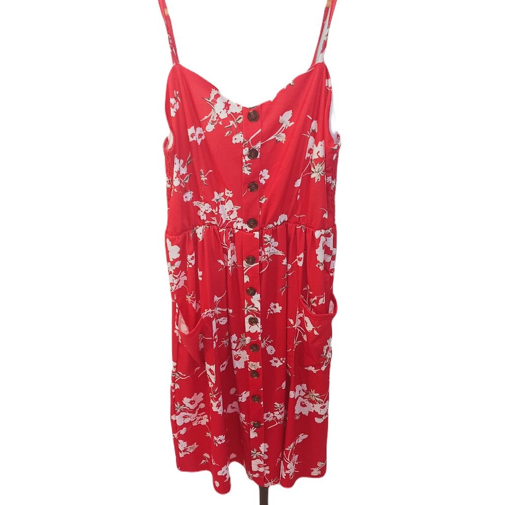 NWT Red floral midi dress